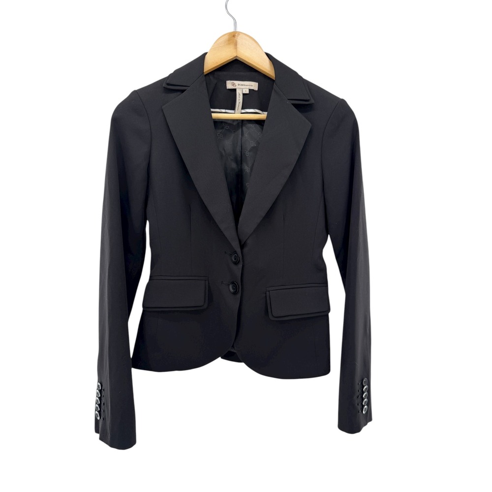 BCBGeneration‎ Black Fitted Two-Button Blazer Jacket Women's 2 Career Business
